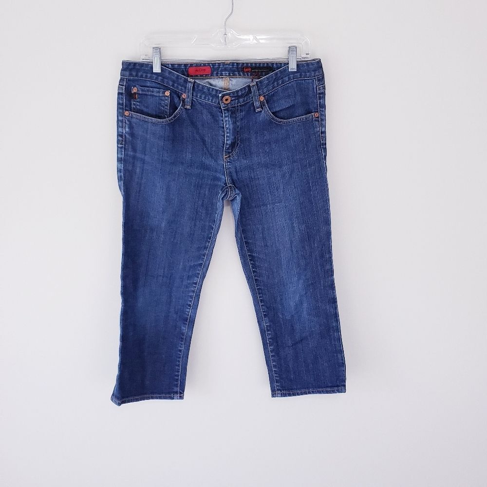 AG Adriano Goldschmied The Crop Blue Jeans Low Rise Crop Size 31 Regular 31R